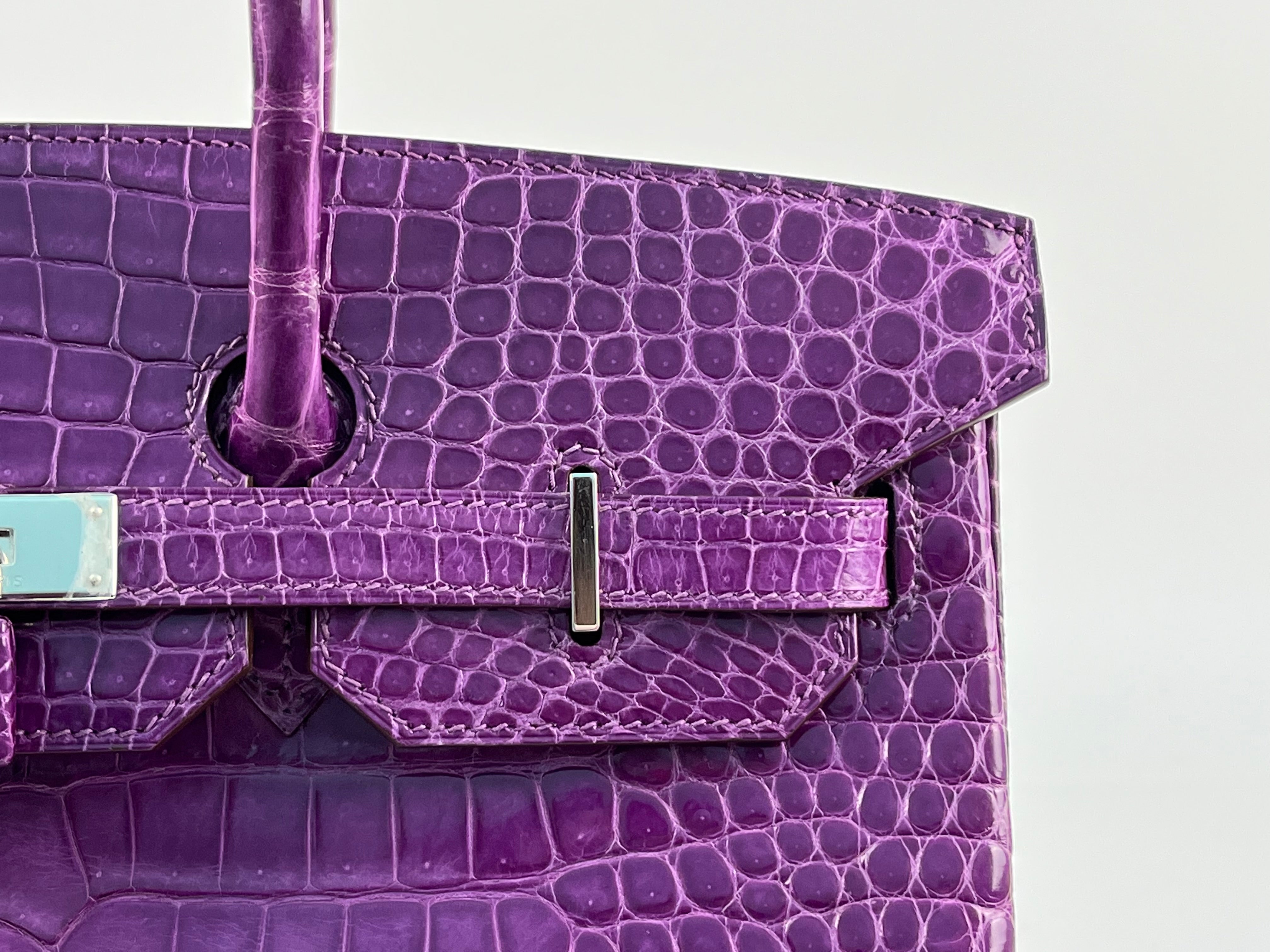Violet crocodile birkin size 25  Birkin, Birkin bag, Pretty bags
