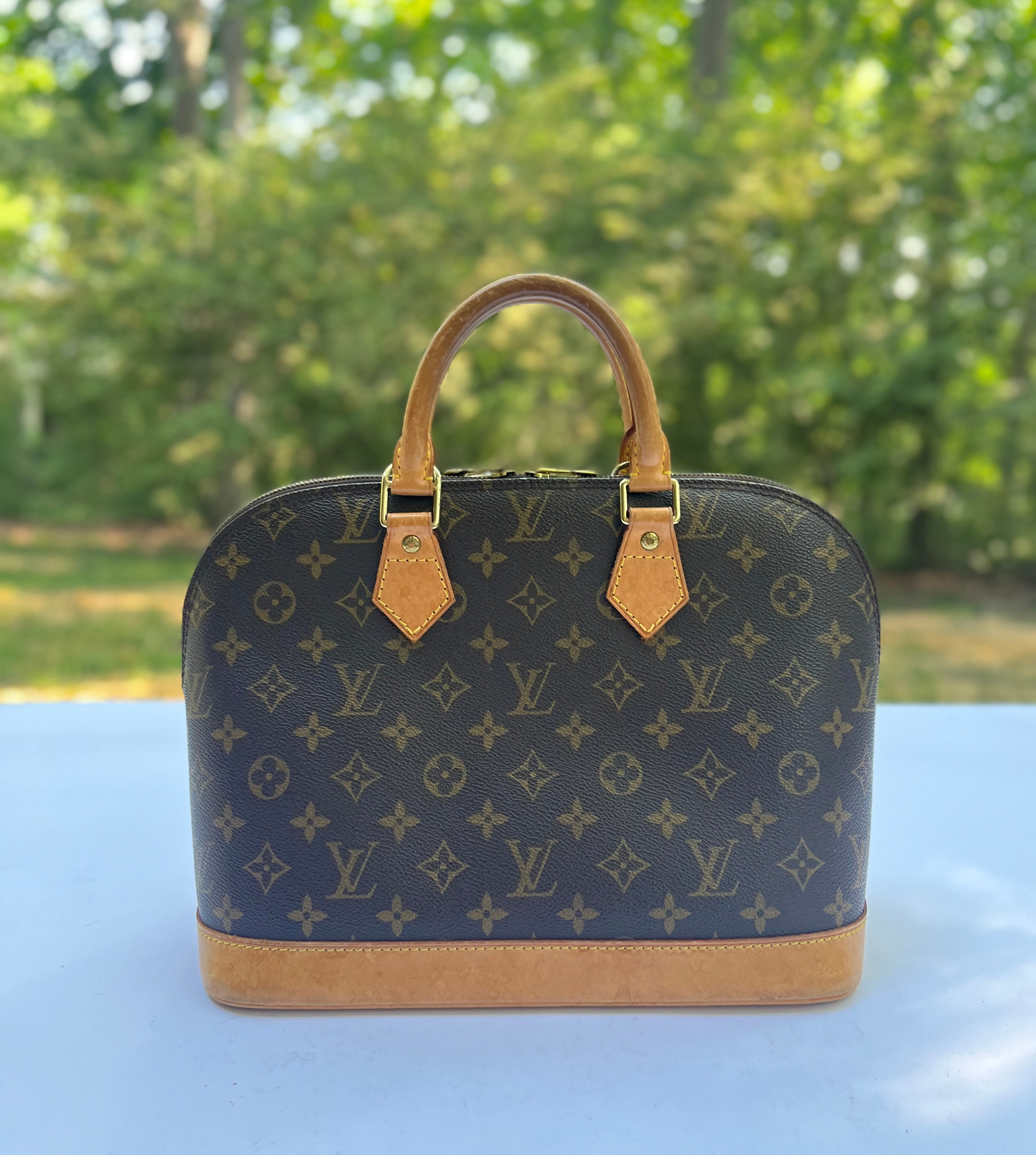 Louis Vuitton Brown, Pattern Print Monogram Cabas Mezzo