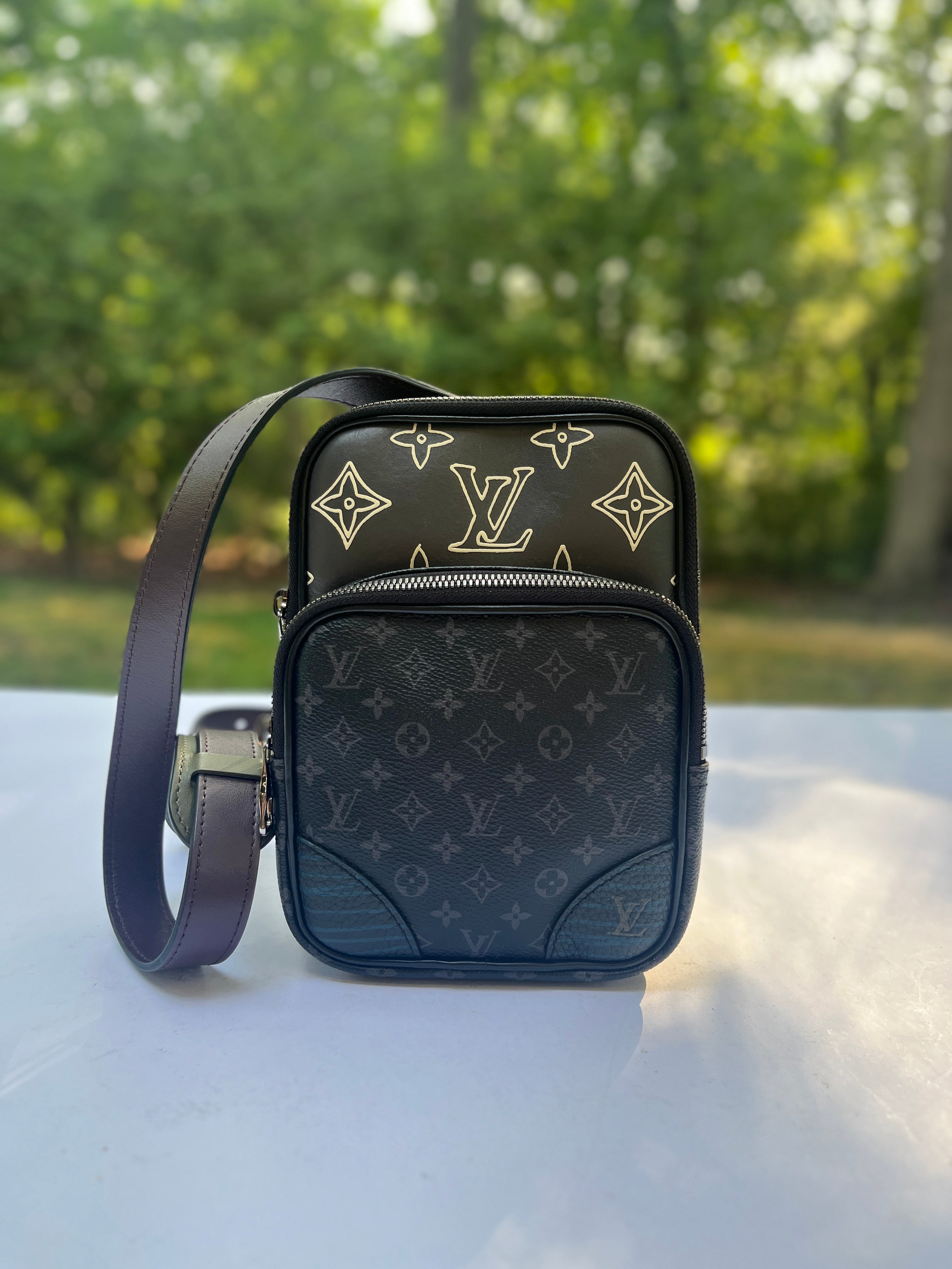 Louis Vuitton Limited Edition Monogram Eclipse Mini Pochette Bag