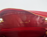 Chanel Knit and Leather Chevron Crossbody in Red