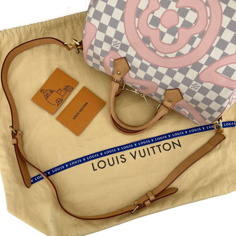 Louis Vuitton Limited Edition Damier Azur Tahitiennes Speedy Bandouliere 30
