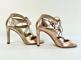 Jimmy Choo Leather Blake Sandal Heels in Rose Gold Metallic Size 9/39.5
