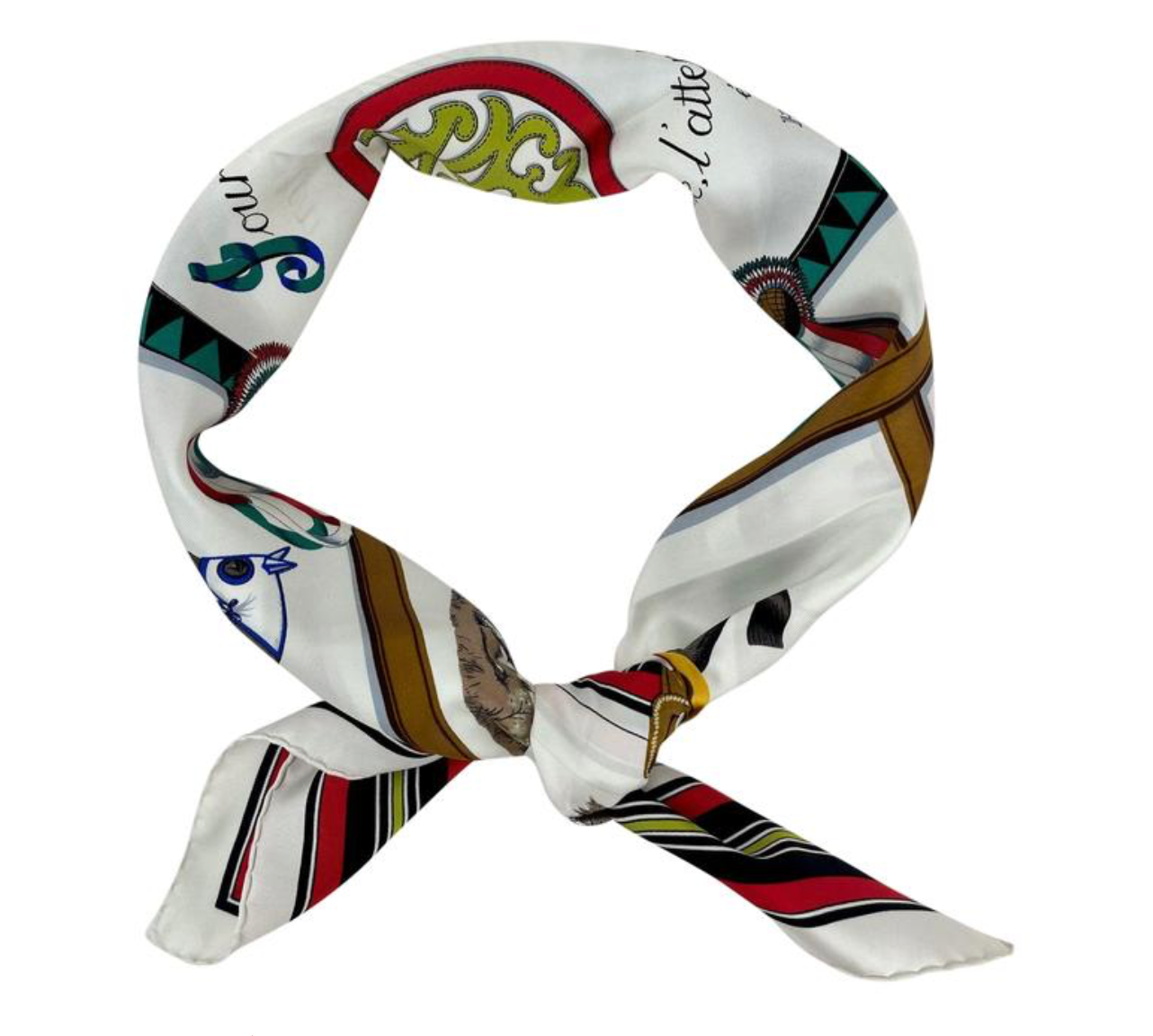 L logo multicolor silk scarf - Paris 58