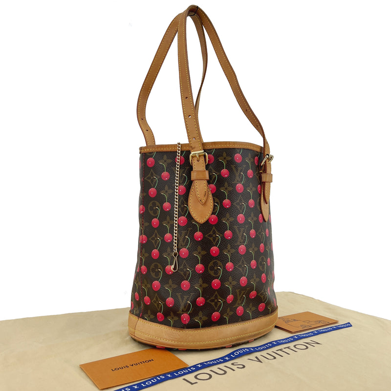 Authentic Louis Vuitton Cerises Bucket With Pouch for Sale in