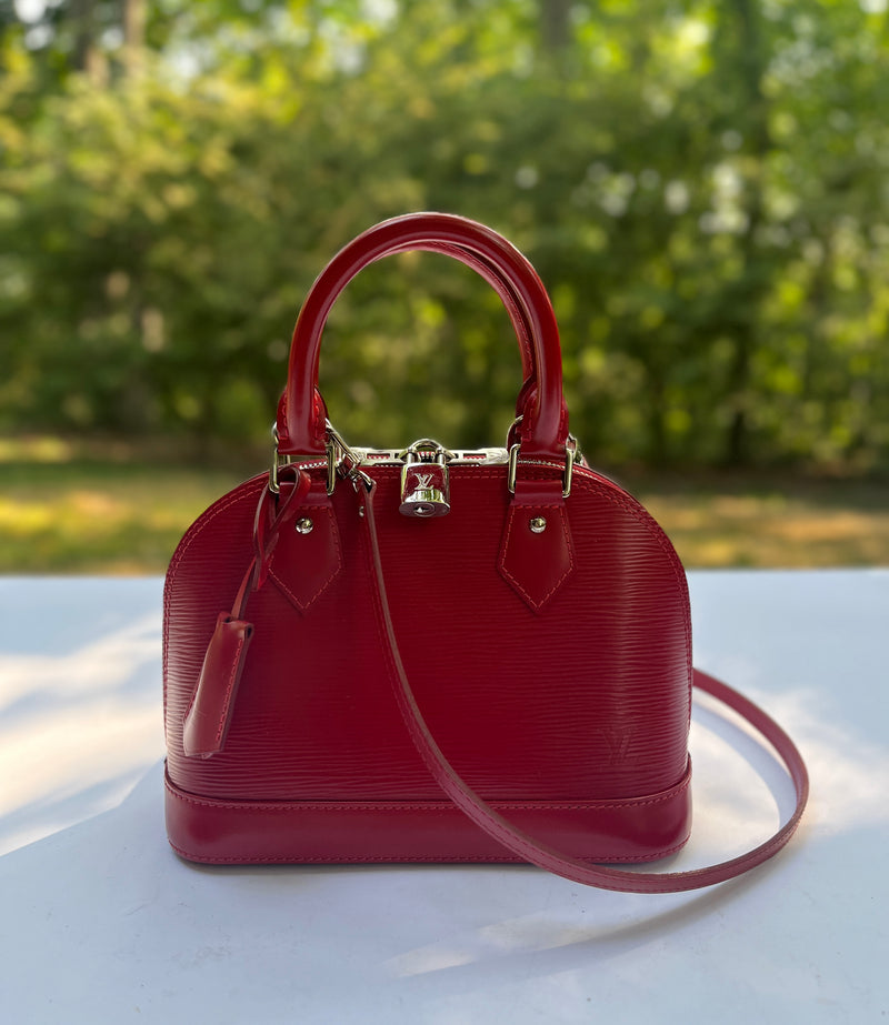 Louis Vuitton Epi Leather-Black/Hot Pink Alma BB Handbag