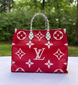 Louis Vuitton Limited Edition Giant Monogram Onthego GM in Red