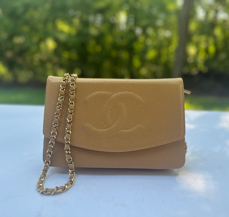 Chanel Caviar Leather WOC in Beige with GHW