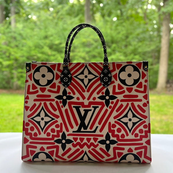 Louis Vuitton Cream and Red Monogram Giant LV Crafty Onthego GM at 1stDibs