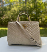 Gucci Quilted Matelasse Leather Marmont 2.0 Small in Off White