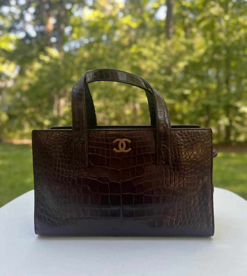 Chanel Crocodile Leather Tote with Light GHW