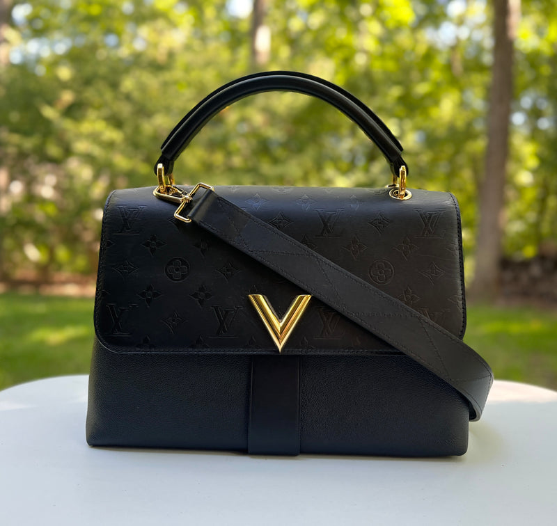 Louis Vuitton Monogram Cuir Plume Very Chain Bag Noir 