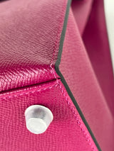 Hermes Epsom Leather Kelly 25 with Palladium Hardware in Magnolia