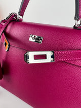 Hermes Epsom Leather Kelly 25 with Palladium Hardware in Magnolia