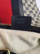 Gucci Beige and Blue GG Canvas and Leather Medium Vintage Web Hobo