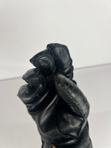 Hermes Crocodile/Lambskin Leather Gloves Mens 8.5 in Matte Black and Cashmere Interior