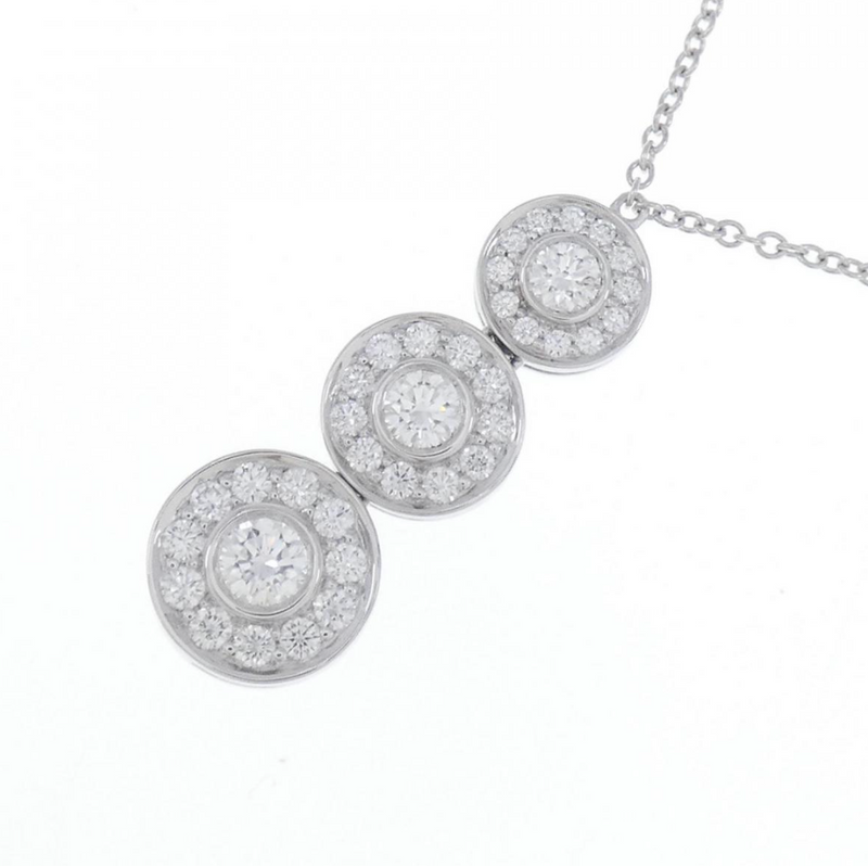 Tiffany Circlet Triple Drop Diamond and Platinum Pendant Necklace
