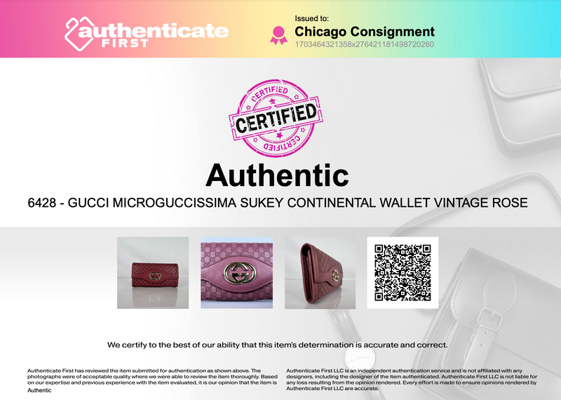 Gucci Microguccissima Sukey Continental Wallet Vintage Rose