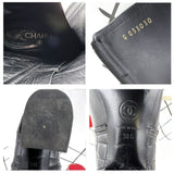 Chanel Patent Leather Heel Chain Boots in Black size 38C