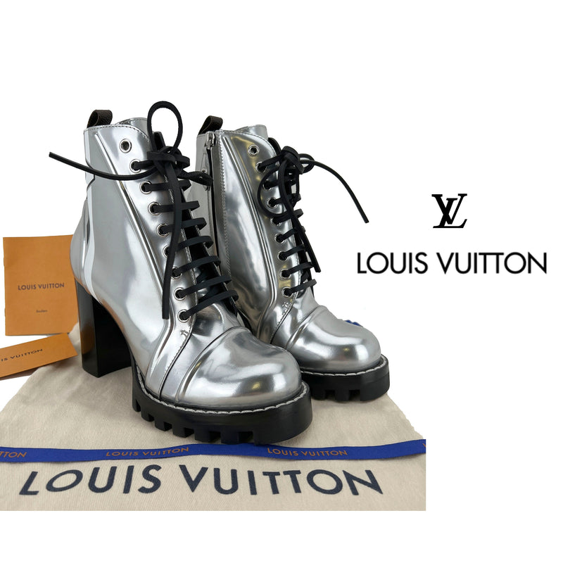 Star trail leather lace up boots Louis Vuitton Black size 36.5 EU