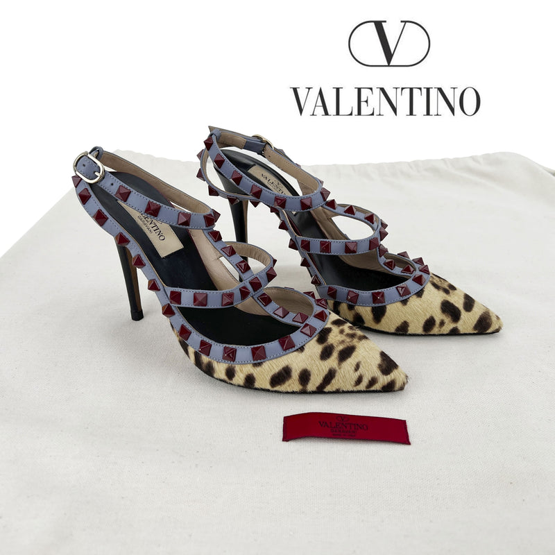 Håndværker Forbandet ubehagelig Valentino Leather Rockstud Pumps in Leopard Pony Hair Size 37 – Chicago  Consignment