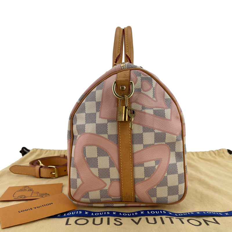 Louis Vuitton Limited Edition Damier Azur Tahitiennes Speedy Bandouliere 30