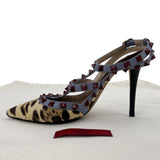 Valentino Leather Rockstud Pumps in Leopard Pony Hair Size 37