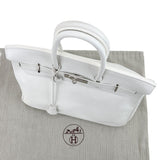 Hermes Clemence Leather Birkin 35 in White with Palladium HW