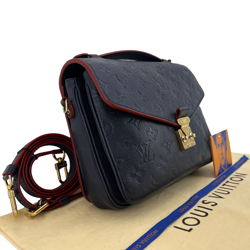 Louis Vuitton Empreinte Pochette Metis in Marine Rouge