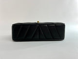 CHANEL Lambskin Leather CC Bias Stitch in Black