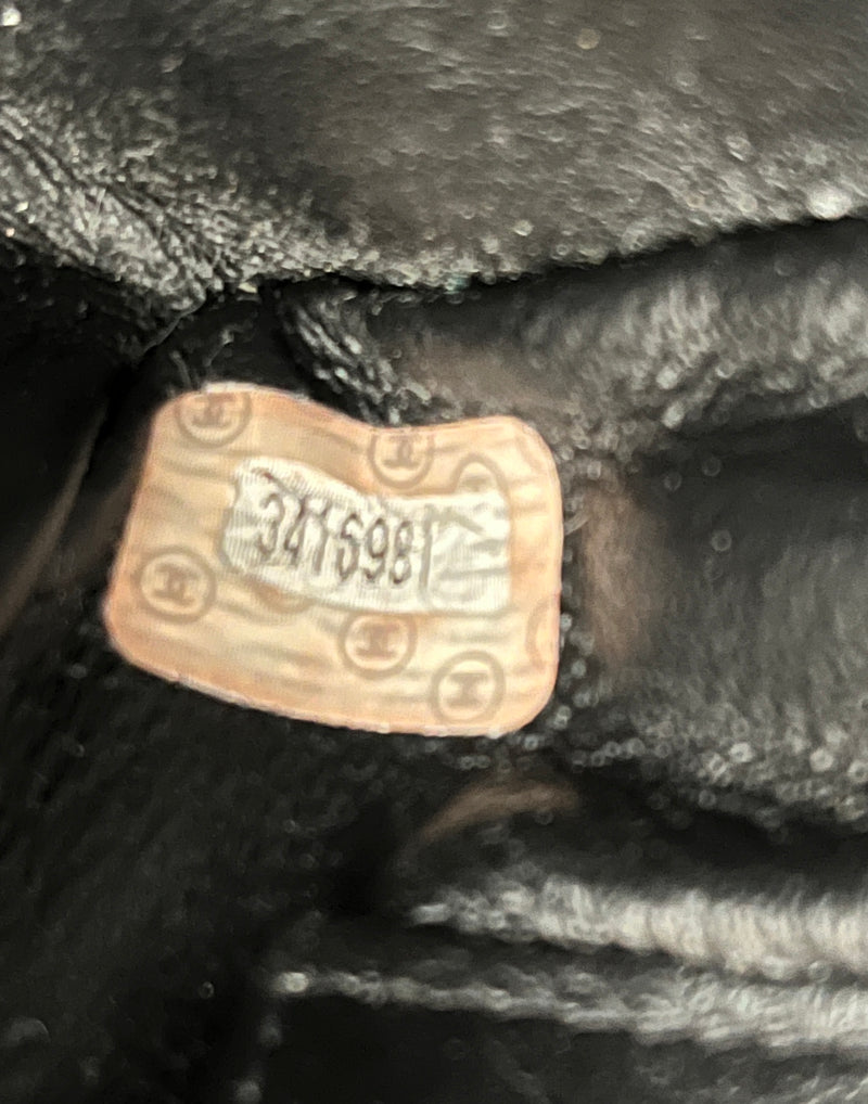 CHANEL Lambskin Leather CC Bias Stitch in Black