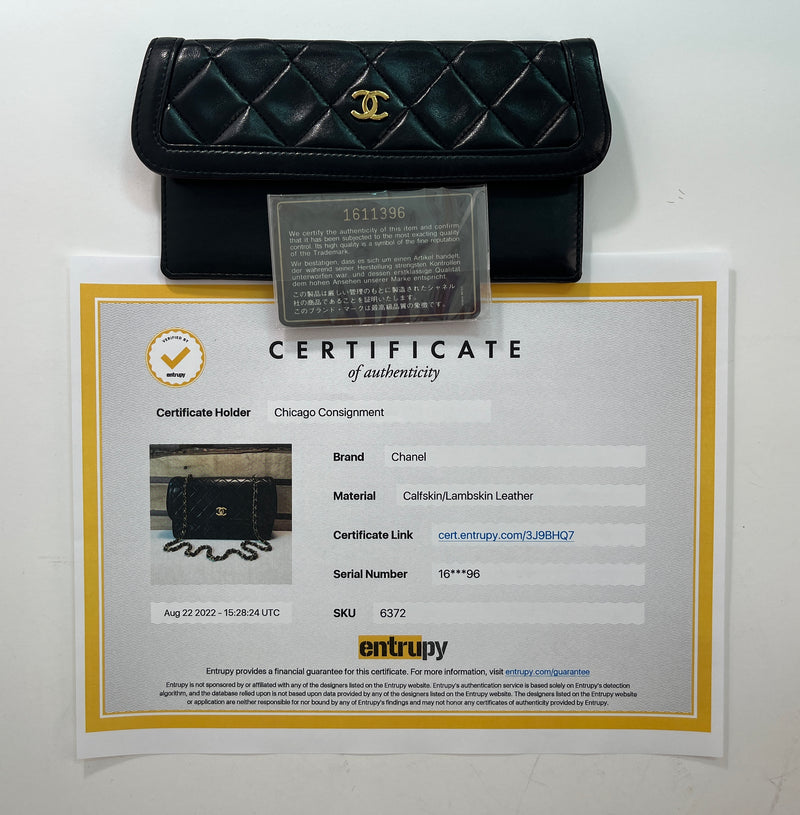 Chanel Quilted Lambskin Leather Matelasse Single Flap Medium in Black