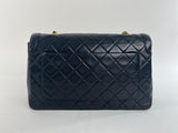 Chanel Quilted Lambskin Leather Matelasse Single Flap Medium in Black