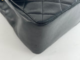 Chanel Quilted Lambskin Leather Matelasse Single Flap Medium in Black