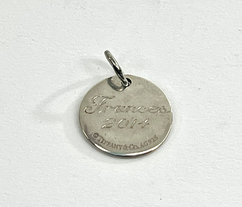 Tiffany & Co Sterling Silver Round Tag Charm-Personalized