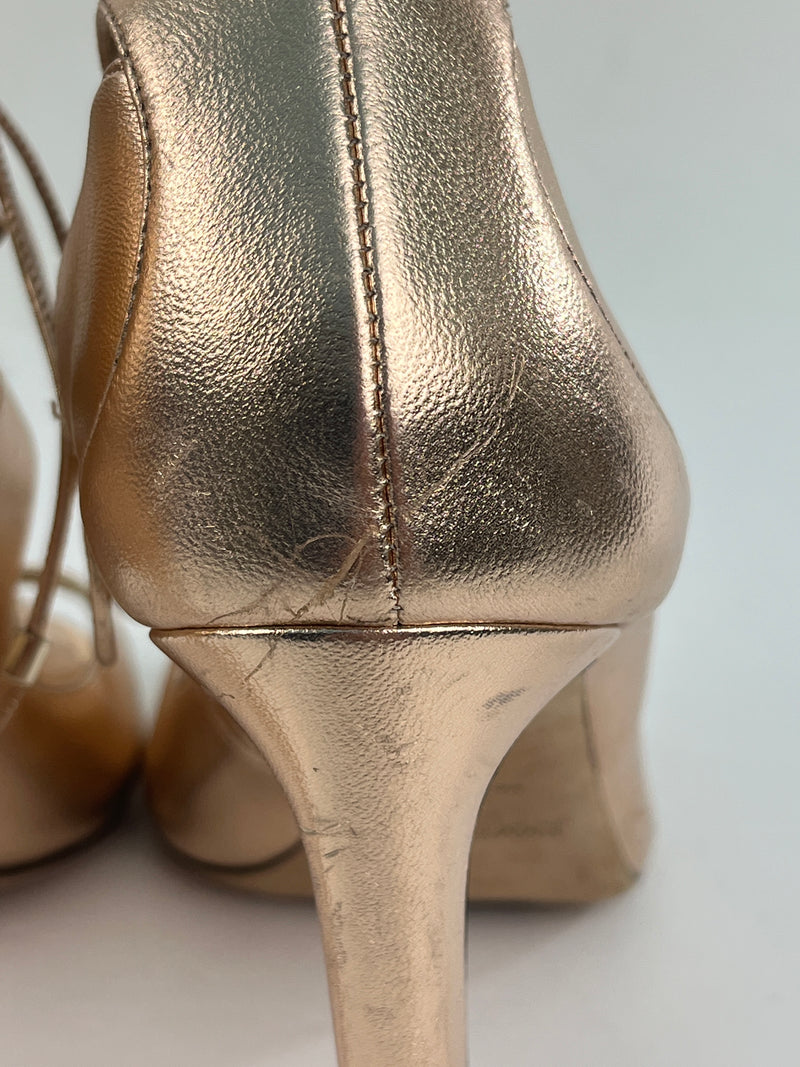 Christian Louboutin Gold Metallic T-Strap Sandal Size 40.5 (Fits U.S. –  Eternal Style