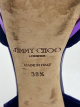 Jimmy Choo Velvet and Metallic Platform Heels in Purple Size 38.5/ 8