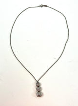 Tiffany & Co Circlet Triple Drop Diamond and Platinum Pendant Necklace