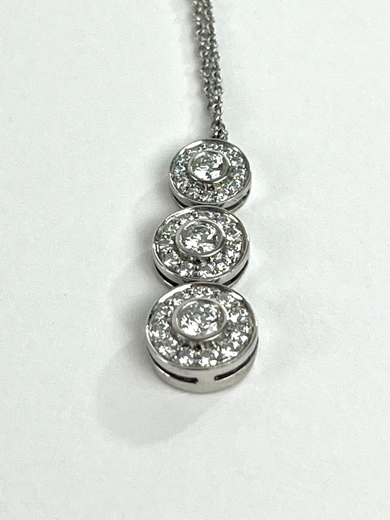 Tiffany & Co Circlet Triple Drop Diamond and Platinum Pendant Necklace
