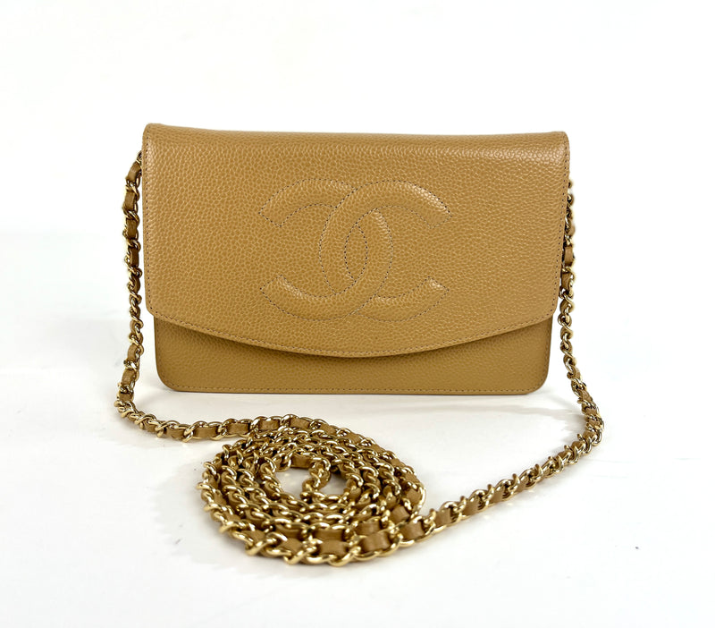 Chanel Caviar Leather WOC in Beige with GHW