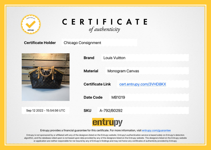 Louis Vuitton Tivoli GM Certified Authentic