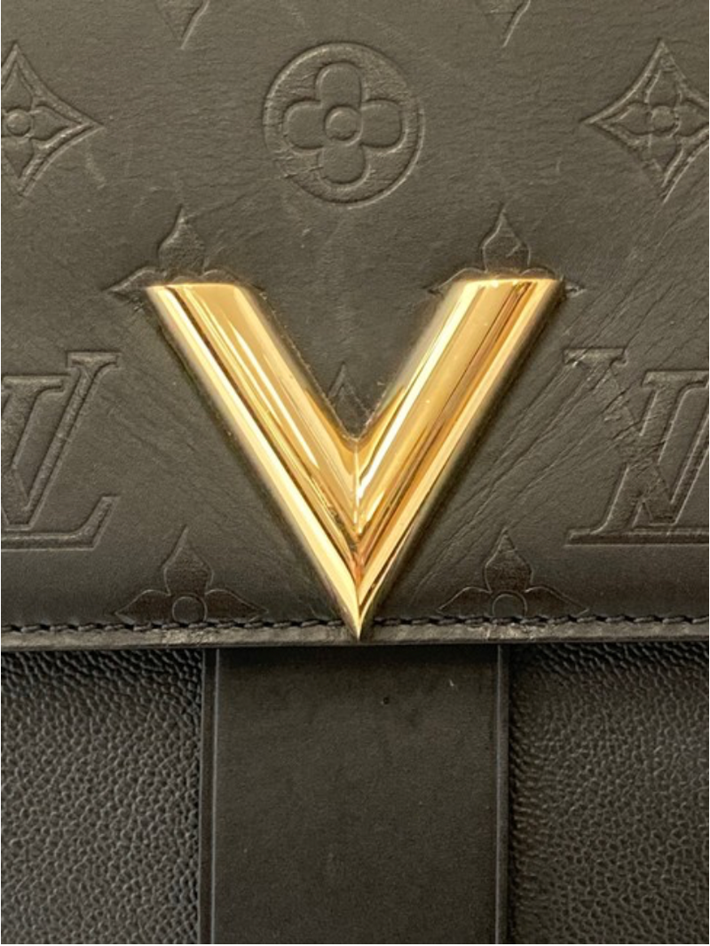 Louis Vuitton Monogram Cuir Plume Ecume Very Chain Bag Black