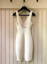 CHANEL Body Con Zipper Dress in White