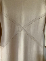 Chanel 3/4 Sleeve Sweater Slip on Dress in Cream