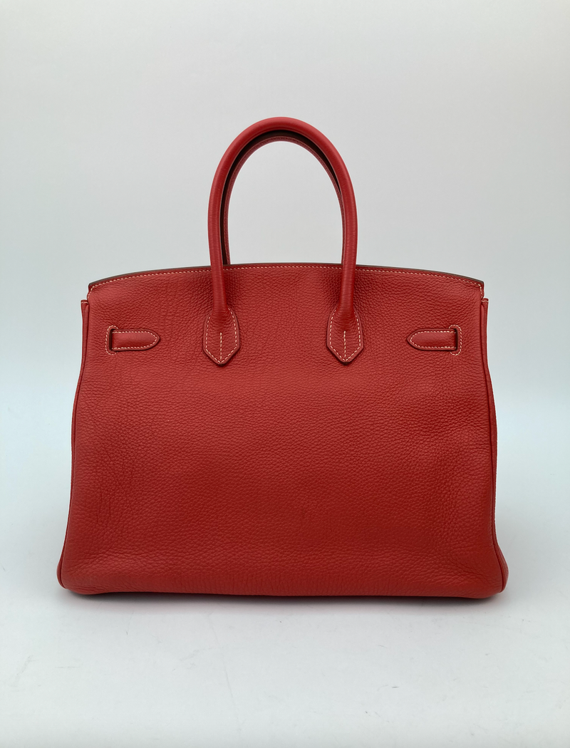 Hermes Veau Togo Leather Birkin 35 with Palladium HW in Sanguine