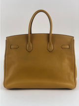 Hermes Taurillon Clemence leather Birkin 35 with Palladium HW in Curry