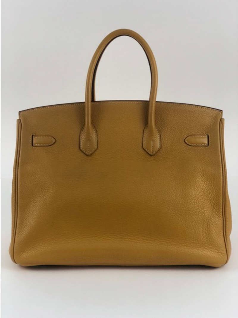 Hermes Taurillon Clemence leather Birkin 35 with Palladium HW in Curry