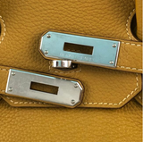 Hermes Taurillon Clemence leather Birkin 35 with Palladium HW in Curry