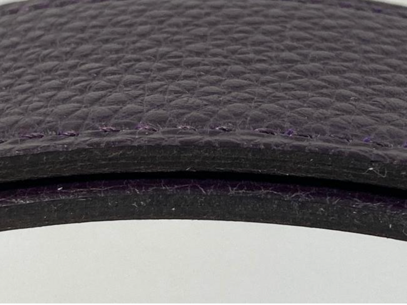 Hermes Reversible Pebbled Leather Belt in Black and Dark Purple