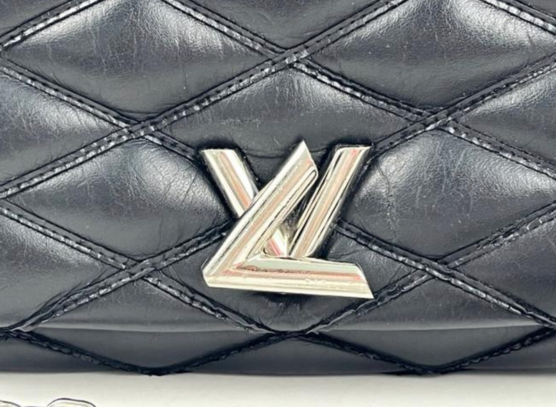 Authentic Louis Vuitton Quilted Malletage G0-14 PM in Noir