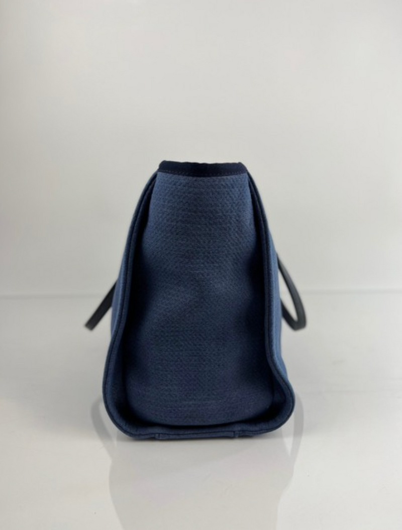 Chanel Canvas Deauville Line with Chain Tote Medium in Blue